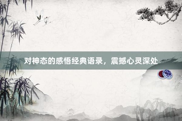 对神态的感悟经典语录，震撼心灵深处